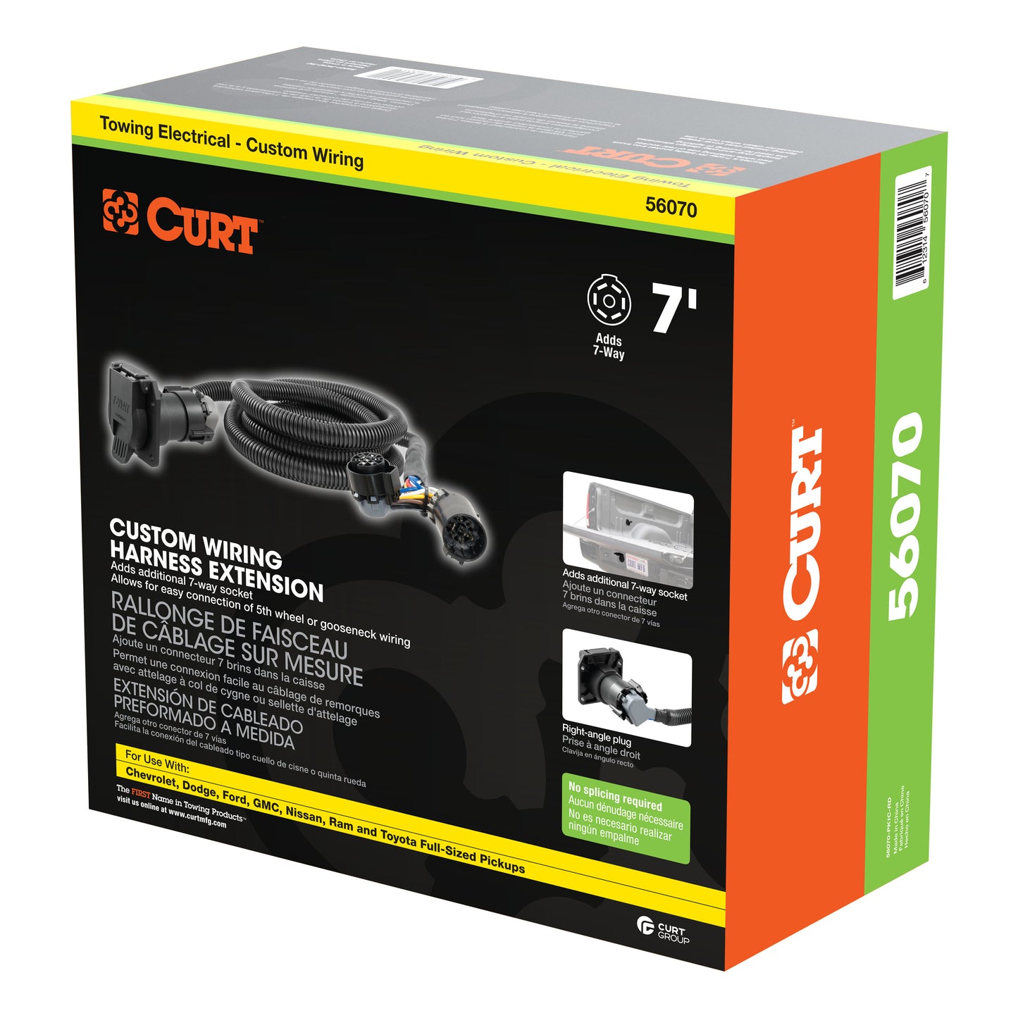 CURT - 7' Custom Wiring Extension Harness - CUR56070