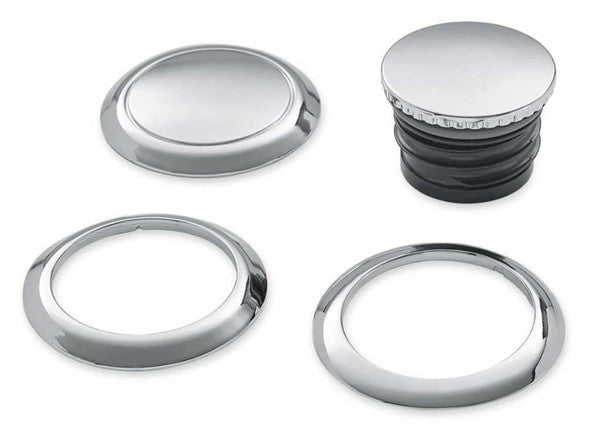 Harley-Davidson - Flush-Mount Fuel Cap & Left Side Tank Cap Kit - BLUE - 61100131