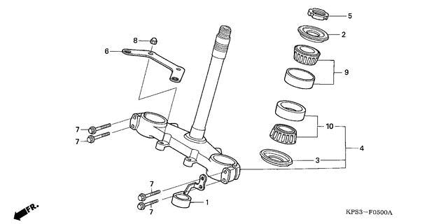 HONDA - STEM SUB ASSY STR - 53219-KPS-900