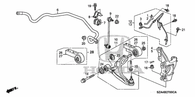 HONDA AUTOMOTIVE - FRONT ARM BUSH - LOWER - 04513-SZA-020
