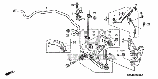 HONDA AUTOMOTIVE - FRONT ARM BUSH - LOWER - 04513-SZA-020