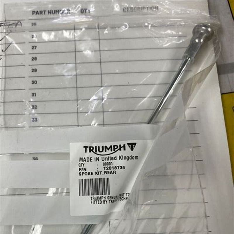 Triumph OEM T2018736 Spoke Kit,rear genuine replacement part